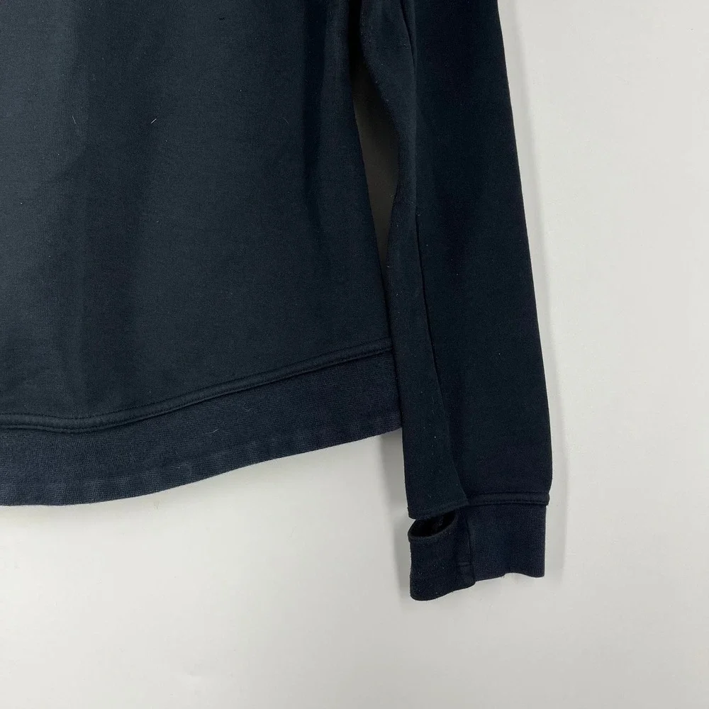 Nike Tech Fleece Full Zip Hoodie Black Women Sporty Scuba Hood Jacket Thumbholes